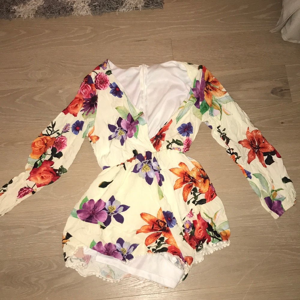 Floral Cream Romper
